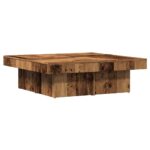 Table basse vieux bois 90x90x28 cm bois d'ingénierie – Image 4
