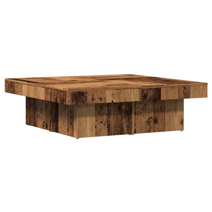 Table basse vieux bois 90x90x28 cm bois d'ingénierie – Image 4