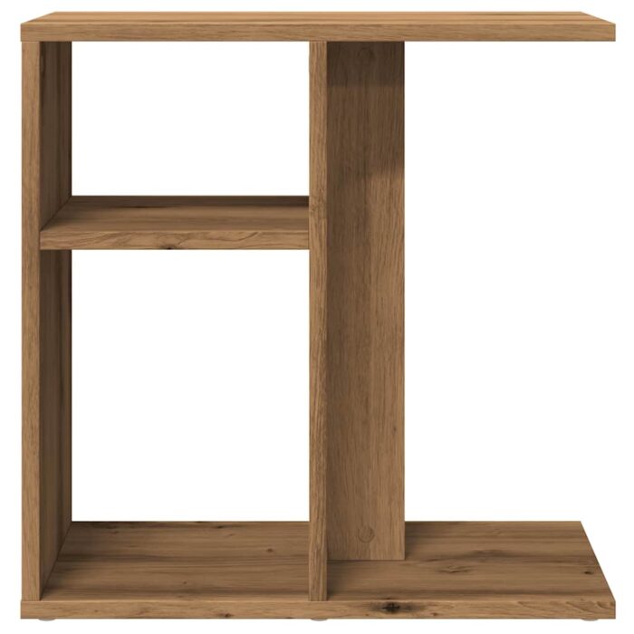 Table d'appoint chêne artisanal 50x30x50 cm bois d'ingénierie – Image 2