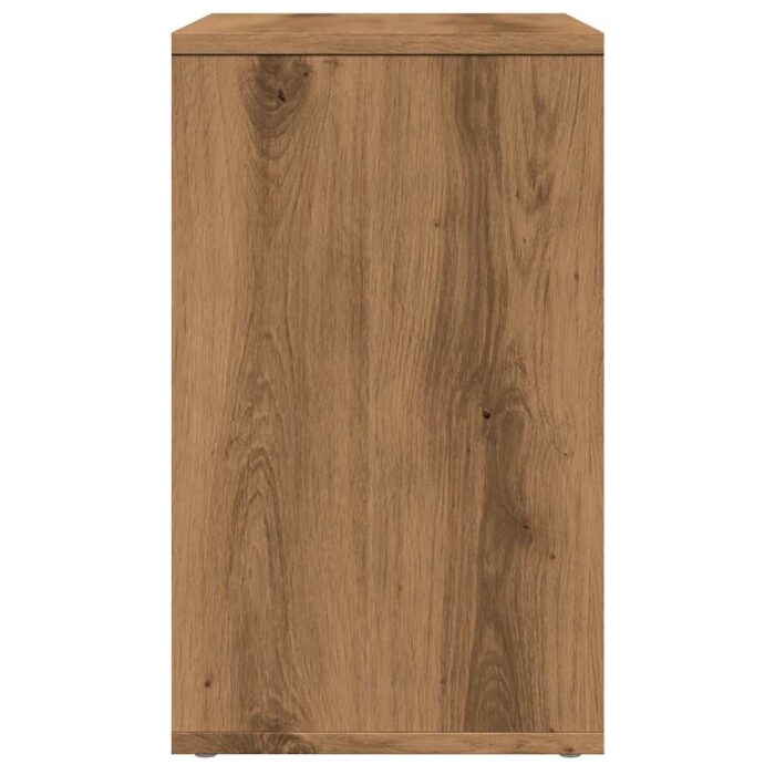 Table d'appoint chêne artisanal 50x30x50 cm bois d'ingénierie – Image 3