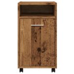 Armoire avec roues vieux bois 33x38x60 cm bois d'ingénierie – Image 2