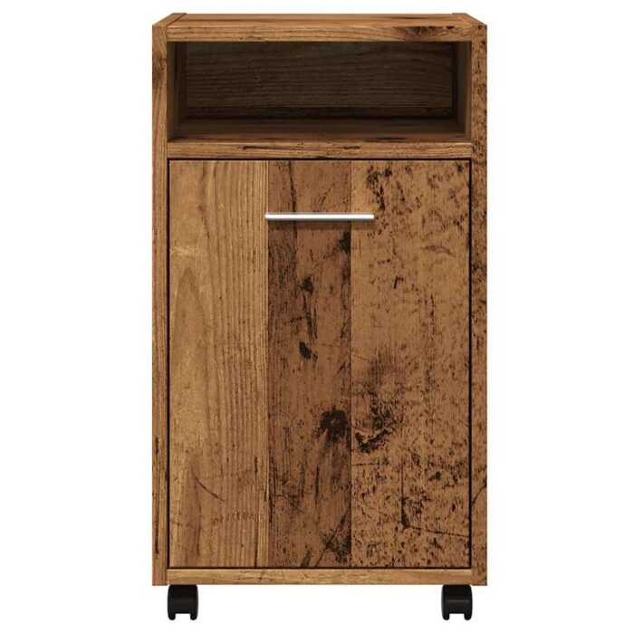Armoire avec roues vieux bois 33x38x60 cm bois d'ingénierie – Image 2