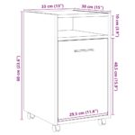 Armoire avec roues vieux bois 33x38x60 cm bois d'ingénierie – Image 9