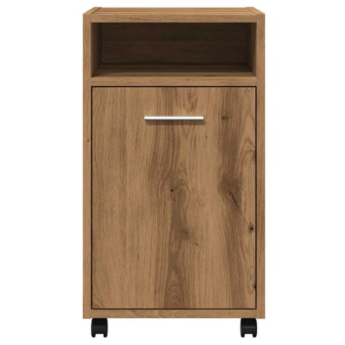 Armoire avec roues chêne artisanal 33x38x60cm bois d'ingénierie – Image 2