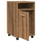 Armoire avec roues chêne artisanal 33x38x60cm bois d'ingénierie – Image 7
