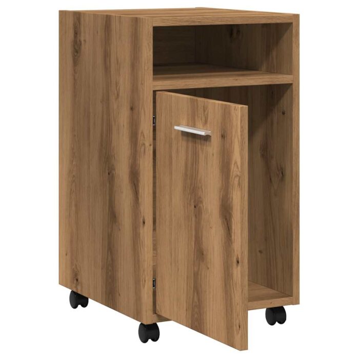 Armoire avec roues chêne artisanal 33x38x60cm bois d'ingénierie – Image 7