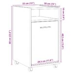 Armoire avec roues chêne artisanal 33x38x60cm bois d'ingénierie – Image 9