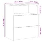Tables de chevet 2 pcs vieux bois 50x32x60 cm bois d'ingénierie – Image 9