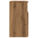 Table de chevet chêne artisanal 50x32x60 cm bois d'ingénierie – Image 4