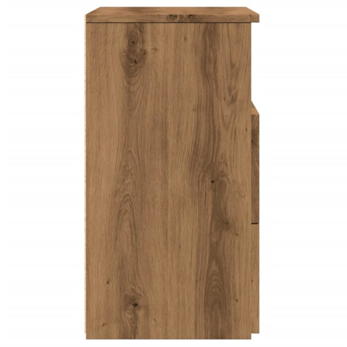 Table de chevet chêne artisanal 50x32x60 cm bois d'ingénierie – Image 4
