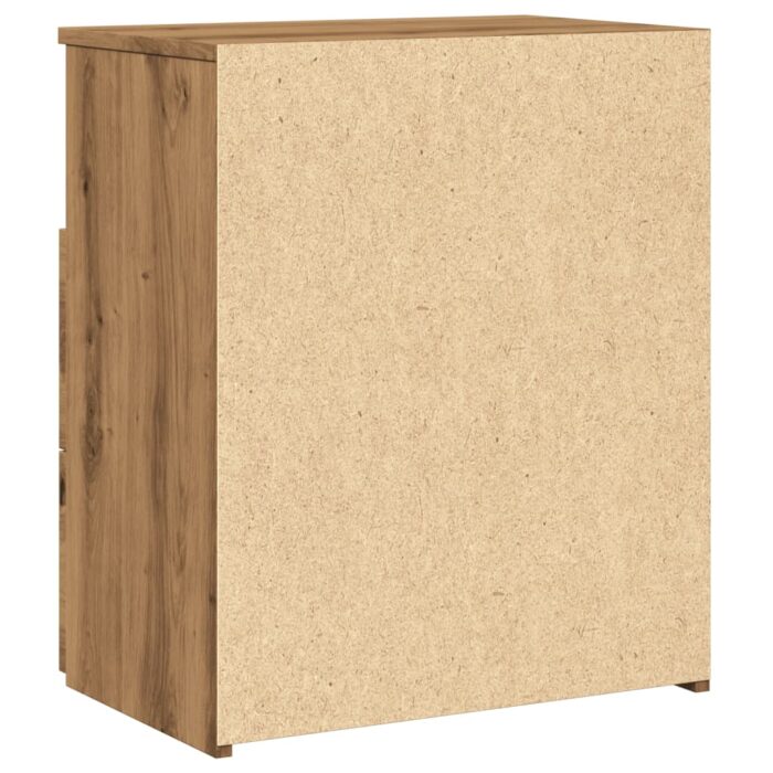 Table de chevet chêne artisanal 50x32x60 cm bois d'ingénierie – Image 5