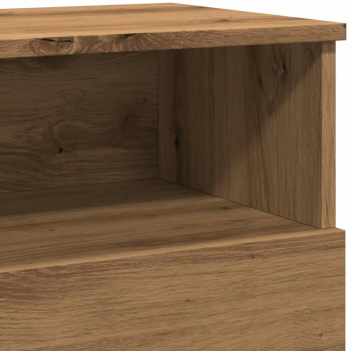 Table de chevet chêne artisanal 50x32x60 cm bois d'ingénierie – Image 7