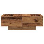 Table basse vieux bois 90x60x31 cm bois d'ingénierie – Image 2