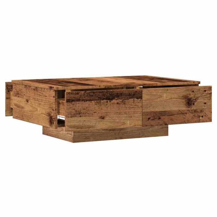 Table basse vieux bois 90x60x31 cm bois d'ingénierie – Image 5