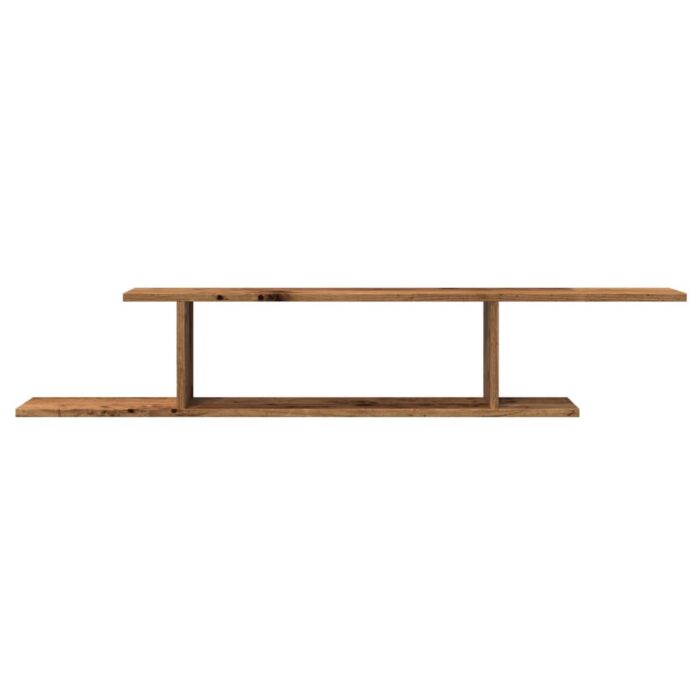 Étagère TV murale vieux bois 125x18x23 cm bois d'ingénierie – Image 2