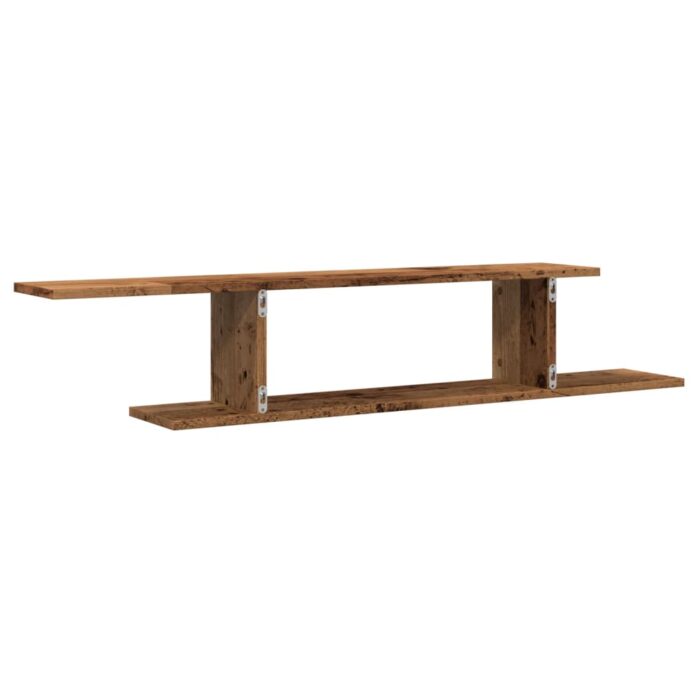 Étagère TV murale vieux bois 125x18x23 cm bois d'ingénierie – Image 4