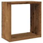 Étagères cube murales 4 pcs vieux bois 30x15x30 cm – Image 2