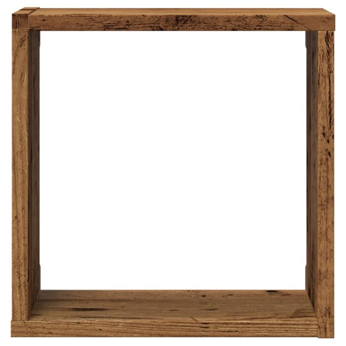 Étagères cube murales 4 pcs vieux bois 30x15x30 cm – Image 3