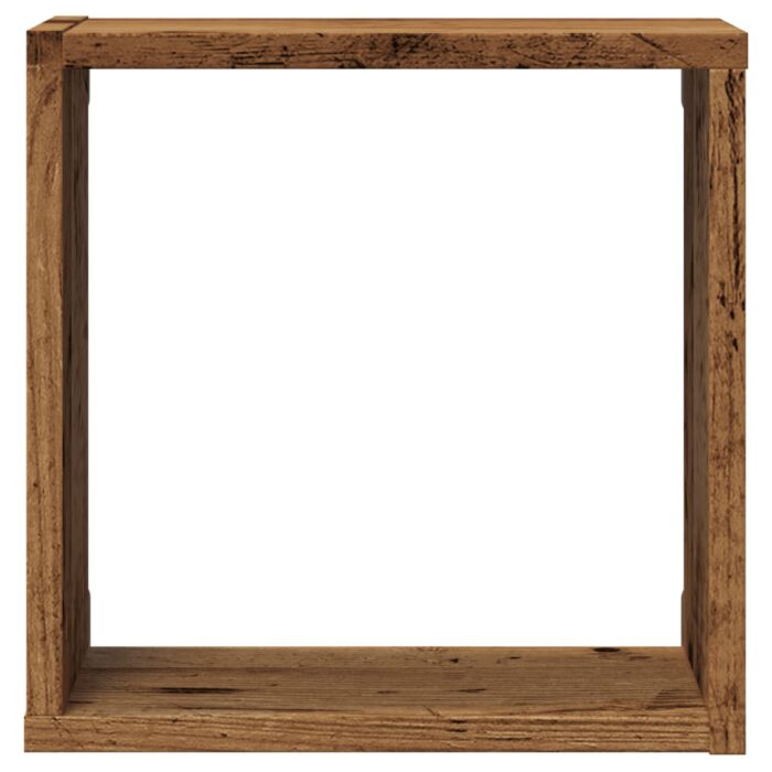 Étagères cube murales 6 pcs vieux bois 30x15x30 cm – Image 3