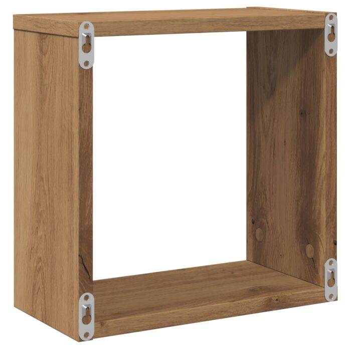 Étagères cube murales 6 pcs chêne artisanal bois d'ingénierie – Image 5