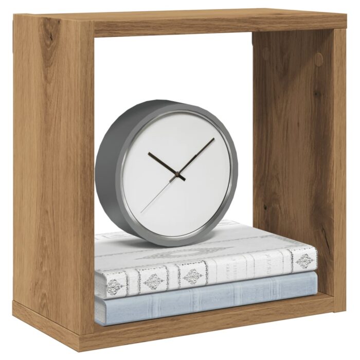 Étagères cube murales 6 pcs chêne artisanal bois d'ingénierie – Image 1