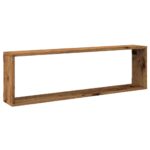 Étagères cube murales 4 pcs vieux bois 100x15x30 cm – Image 2