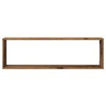 Étagères cube murales 4 pcs vieux bois 100x15x30 cm – Image 3