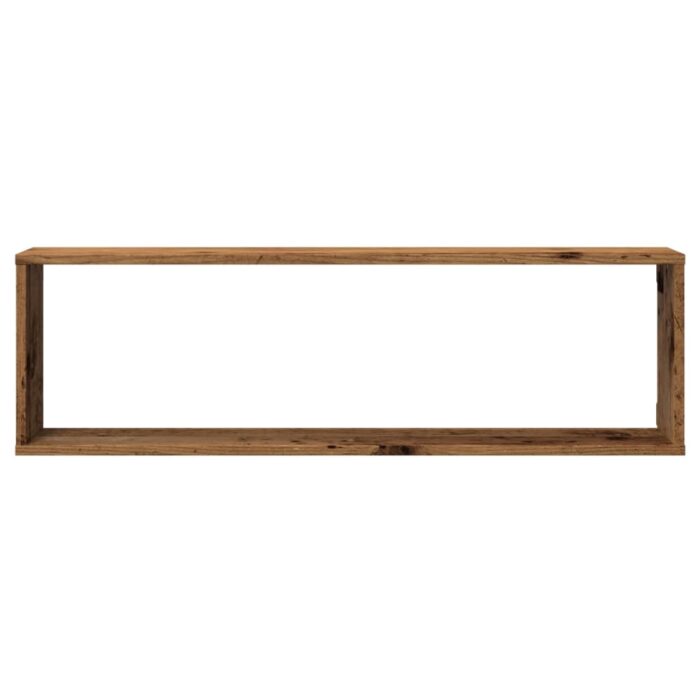 Étagères cube murales 4 pcs vieux bois 100x15x30 cm – Image 3