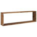 Étagères cube murales 4 pcs vieux bois 100x15x30 cm – Image 5