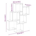 Étagère murale sous forme de cube vieux bois 78x15x93 cm – Image 7