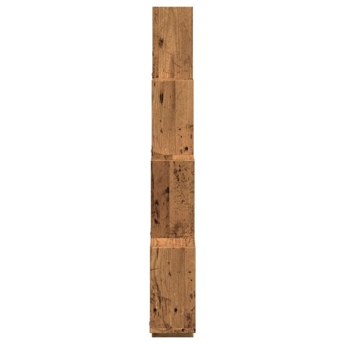 Étagère murale en forme de cube vieux bois 90x15x119,5 cm – Image 3