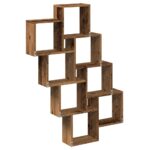 Étagère murale en forme de cube vieux bois 90x15x119,5 cm – Image 4