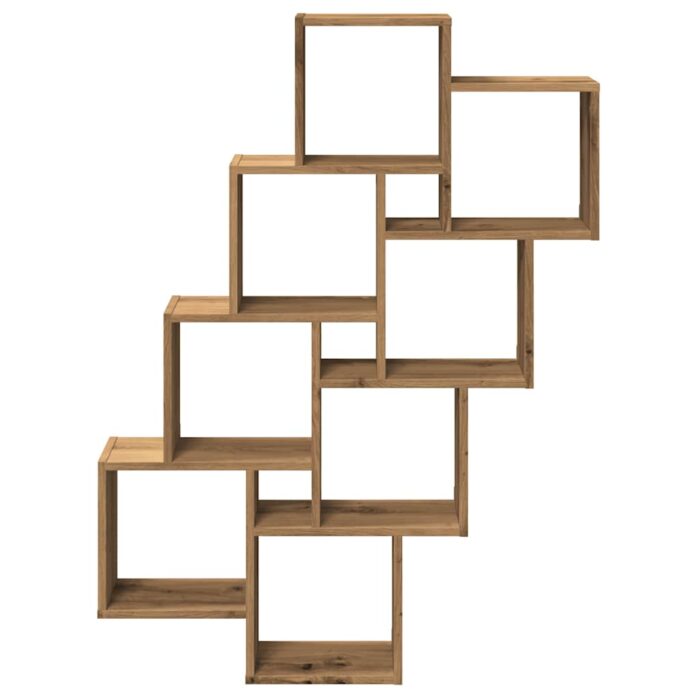 Étagère murale en forme de cube chêne artisanal 90x15x119,5 cm – Image 2