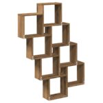 Étagère murale en forme de cube chêne artisanal 90x15x119,5 cm – Image 4