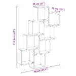 Étagère murale en forme de cube chêne artisanal 90x15x119,5 cm – Image 7