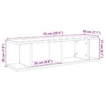 Étagères murales 2 pcs vieux bois 75x18x20 cm bois d'ingénierie – Image 8