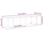 Étagères murales 2 pcs chêne artisanal 75x18x20 cm – Image 8