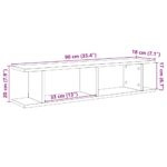 Étagères murales 2 pcs vieux bois 90x18x20 cm bois d'ingénierie – Image 8
