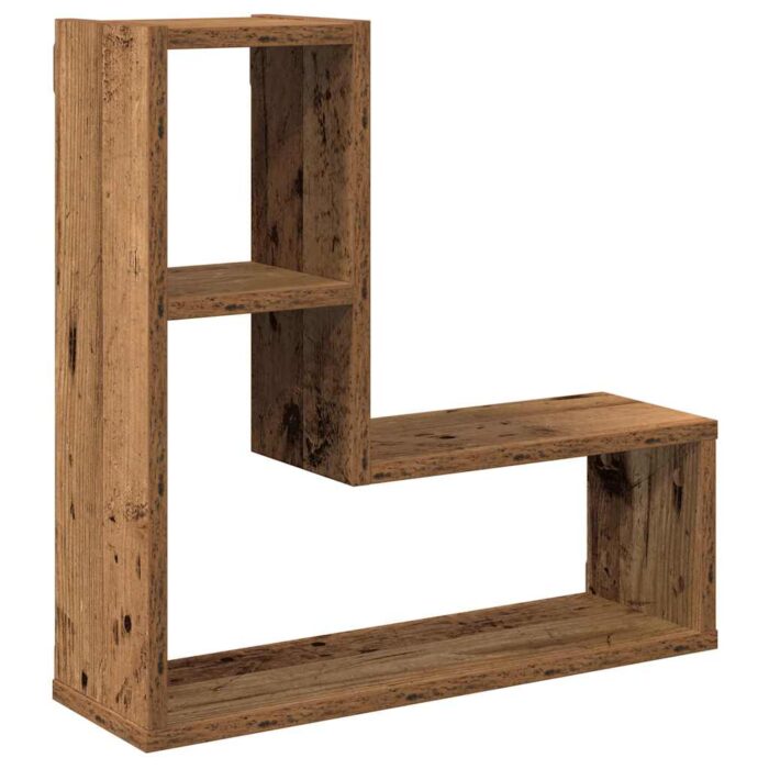 Étagères cube murales 2 pcs vieux bois 50x15x50 cm – Image 2