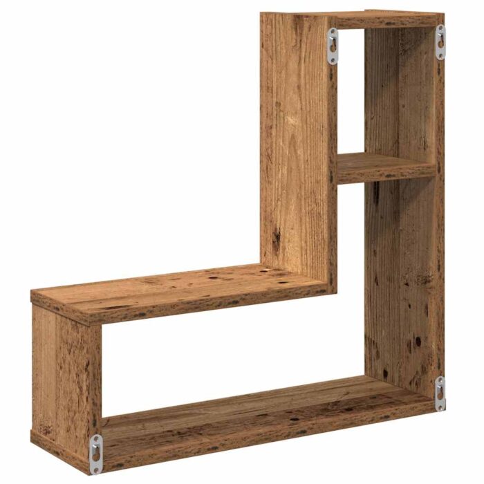 Étagères cube murales 2 pcs vieux bois 50x15x50 cm – Image 5