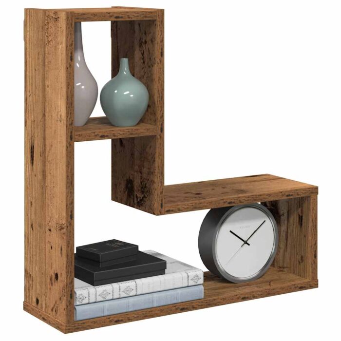 Étagères cube murales 2 pcs vieux bois 50x15x50 cm – Image 1