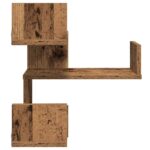 Étagère d'angle murale vieux bois 40x40x49,5 cm bois ingénierie – Image 4