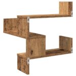 Étagère d'angle murale vieux bois 40x40x49,5 cm bois ingénierie – Image 5