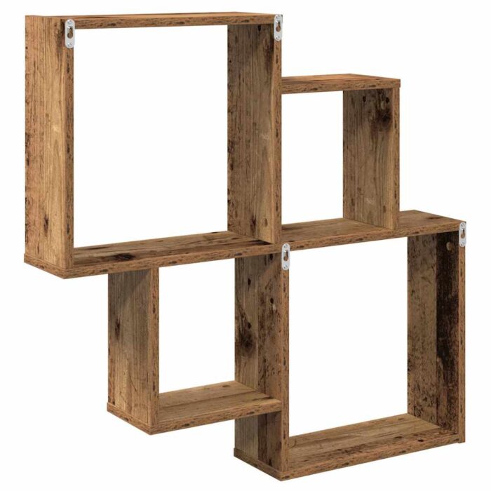Étagère murale vieux bois 80x15x78,5 cm bois d'ingénierie – Image 4