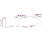 Étagères murales 2 pcs vieux bois 100x15x20cm bois d'ingénierie – Image 8