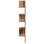 Étagère d'angle murale vieux bois 20x20x127,5 cm – Image 2