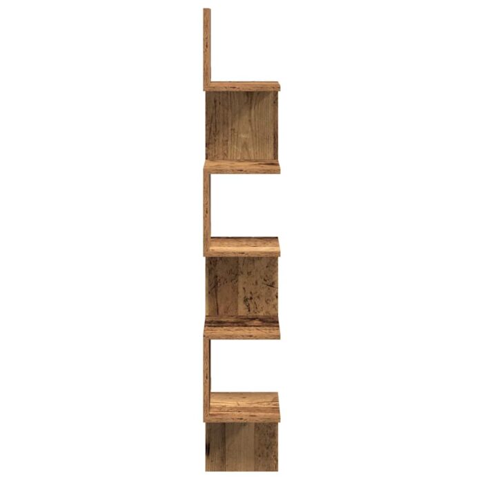 Étagère d'angle murale vieux bois 20x20x127,5 cm – Image 3