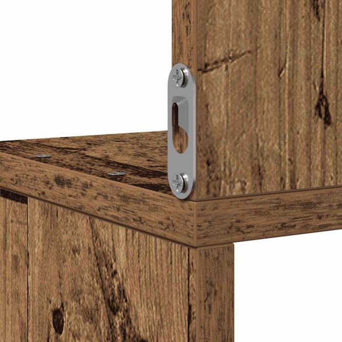 Étagère d'angle murale vieux bois 20x20x127,5 cm – Image 5