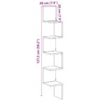 Étagère d'angle murale vieux bois 20x20x127,5 cm – Image 7