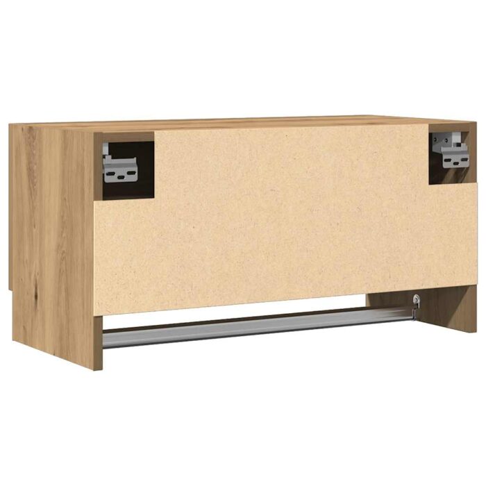 Armoire en chêne artisanal 70x32,5x35 cm bois d'ingénierie – Image 4